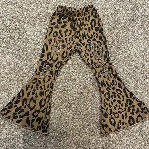 Girls ripped leopard elastic waistband bells